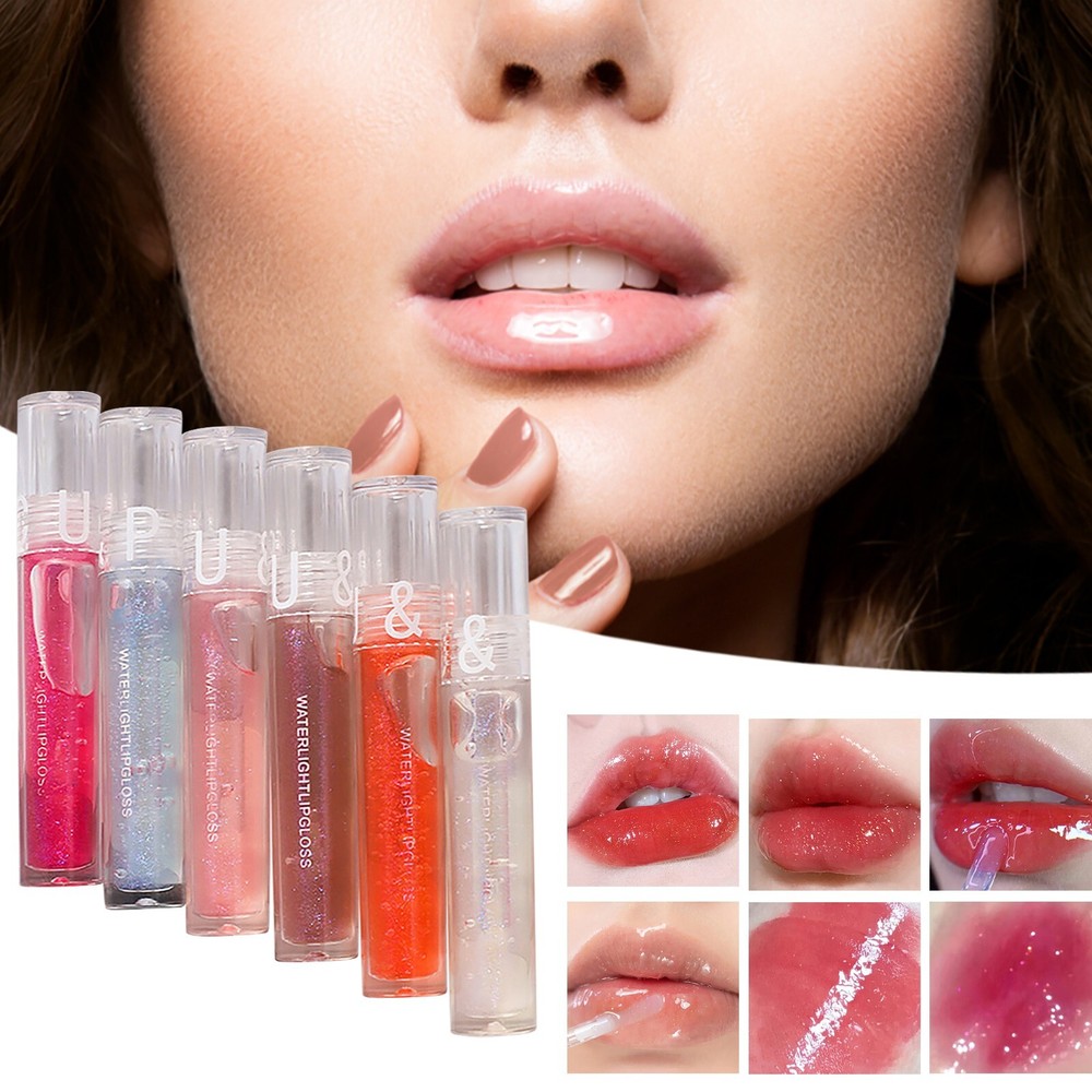 Transparent Water Light Glass Lip Gloss Moisturizing Mirror Overlay Flashing