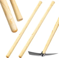 Lasnten 2 Pcs Solid Wood Replacement Handle for round Eye Hoe 54 in Grub Hoe Han