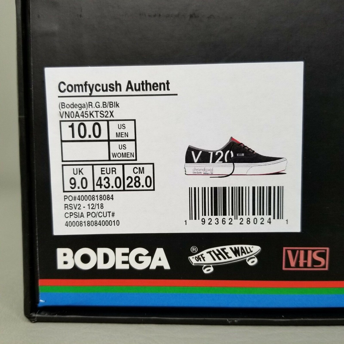 VANS x Bodega Shoes Mens Size 10 Authentic Blank Tape Skate  display picture 3