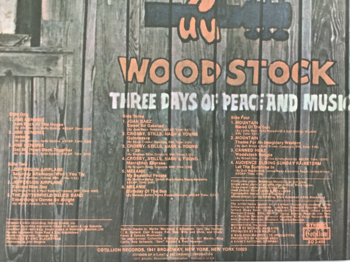 Woodstock Two 1971 M- Double (2) LPs Cotillion SD2-400 Trifold