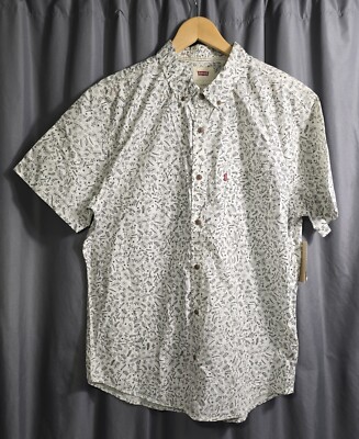 Levi's Men's White Floral Print Button-down Shirt Size Large