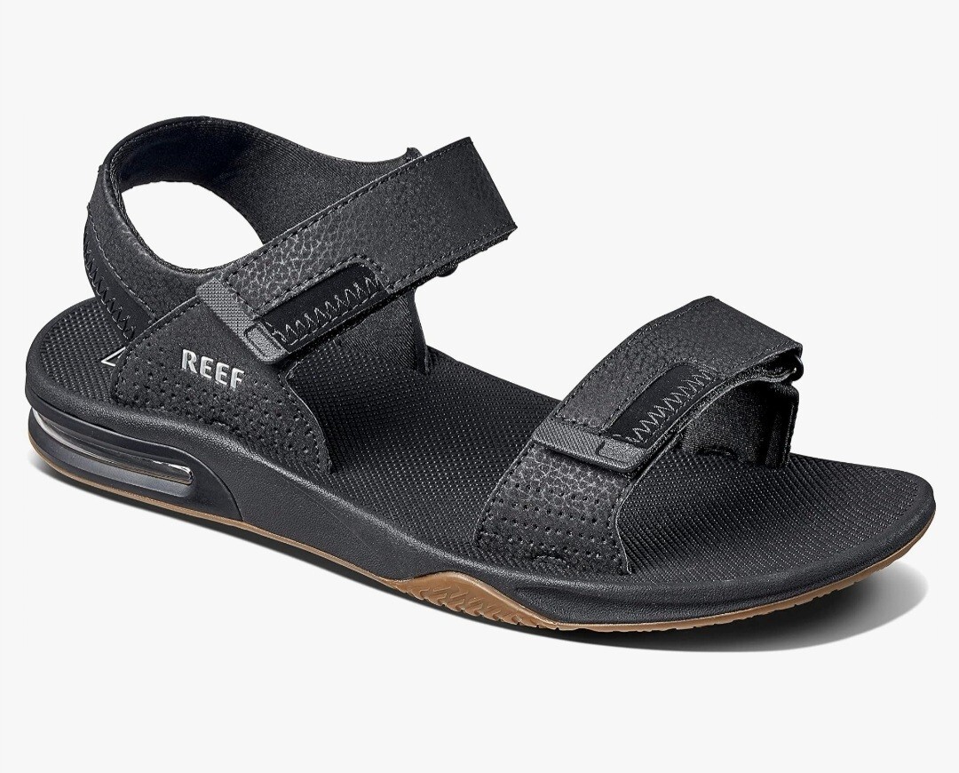 Reef Mens Fanning Baja Black Sandals Shoes Bottle Opener In  display picture 2