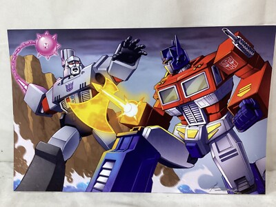 G1 Transformers Optimus Prime vs Megatron Dam Battle Poster 11x17
