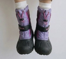 Sorel Kid's Girls Flurry Winter Snow Boots Purple Dahlia Paisley Purple Size 13