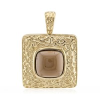 Cavill Rauchquarz AnhäNger 2,18Ct Antiker Kissen Cabochon 925Er Silber Gold ÖSe
