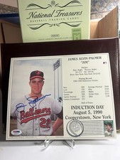Jim Palmer signed Hall of Fame Induction Day Card PSA /DNA Certified - HOF Stamp