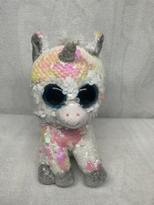 Ty Beanie Boo Flippables Sequined Diamond The Unicorn Animal Plush Good Used Toy