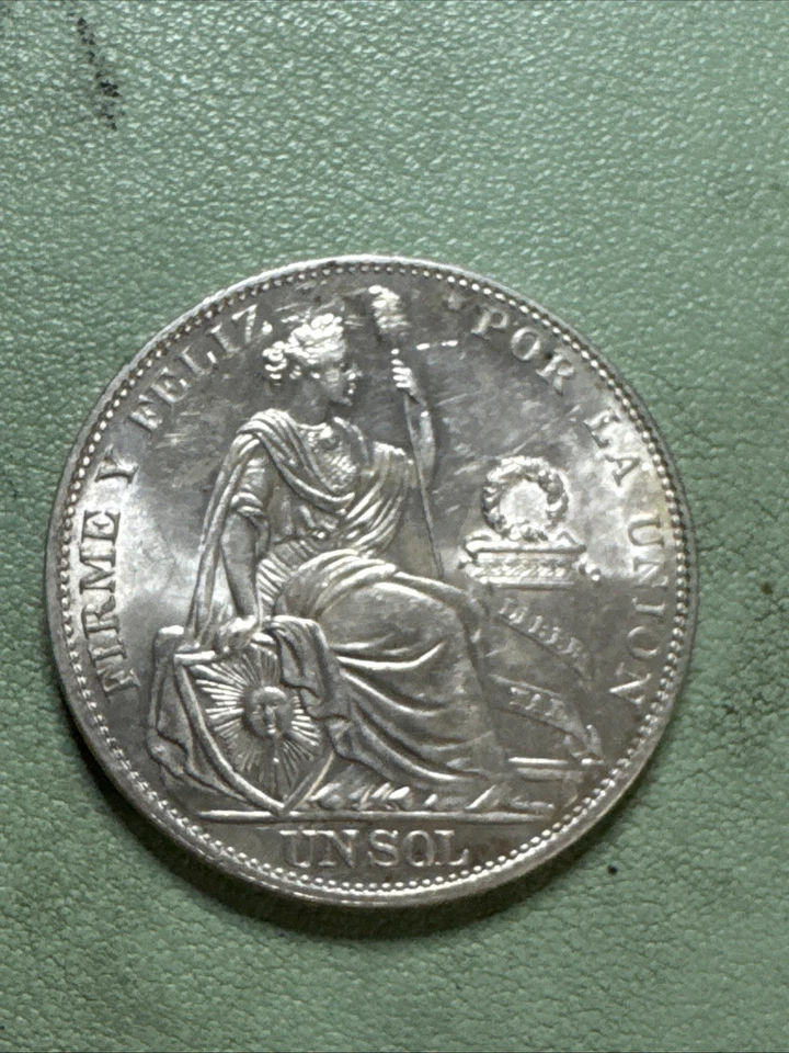 1916 Uncirculated Peru 1 Un Sol Silver Coin - BU Nice Luster - Image 4 of 4