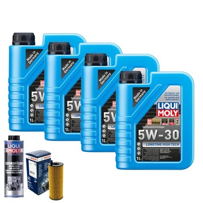 Motoröl 5W30 LIQUI MOLY Longtime High Tech 4L+BOSCH Ölfilter +Spülung