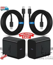 2x Original 45W Cargador Rápido USB-C S24 Ultra/Plus + Cable 6FT