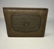 Auburn Tigers Genuine Leather Branded Bifold Money Clip Officially Licensed