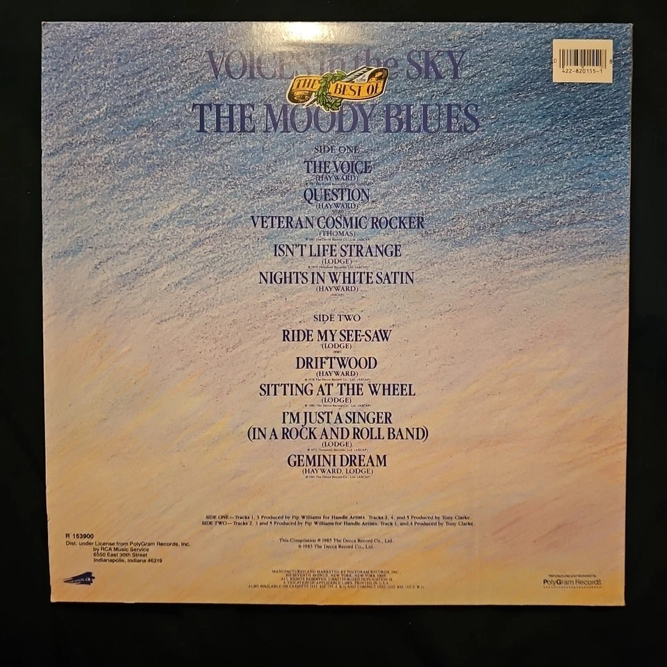 MOODY BLUES - Voices In The Sky - Vinyl LP 1985 Threshold 422 820 155-1 R-1  — 第 4/4 张图片