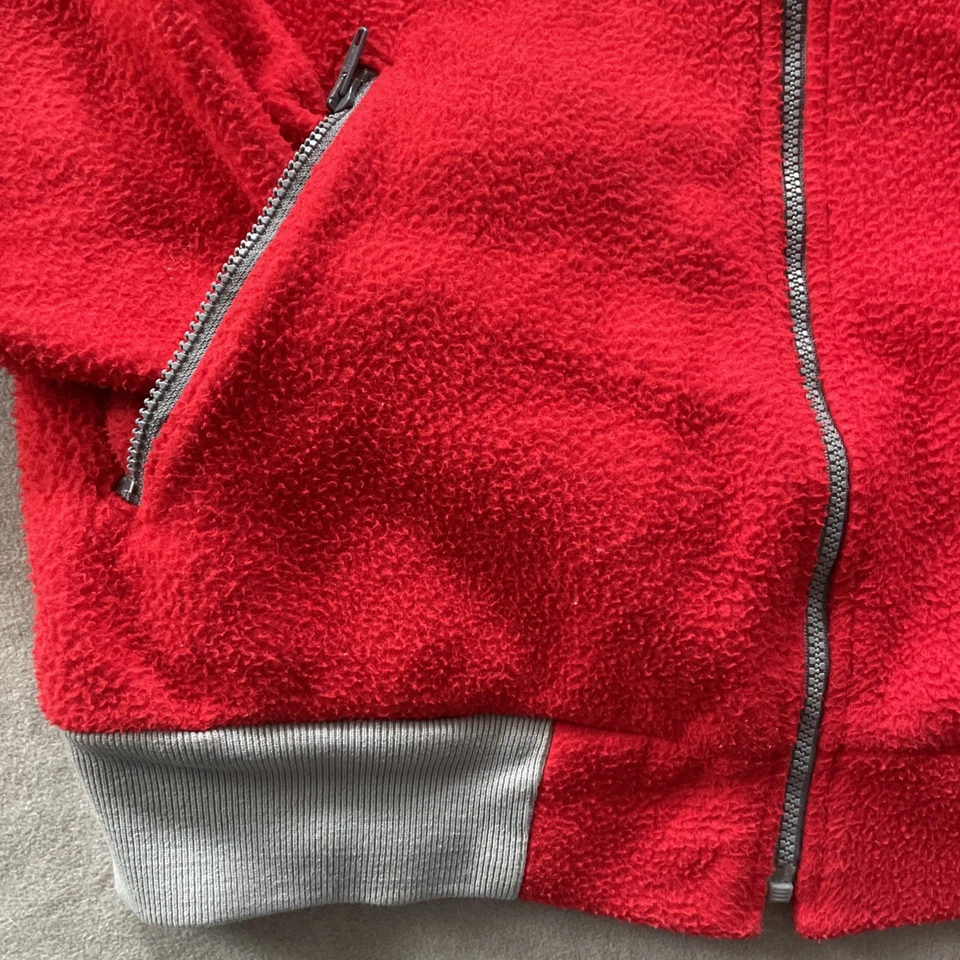 Chaqueta Bomber Gorpcore De Colección Años 80 Para Hombres XL L.L Rojo Frijol Cremallera Completa Polar De Colección Foto 3 de 4