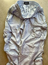 NEW NWOT SER.O.YA Powder Blue Baggy Cargo Parachute Pants Pockets Pouches Ties S