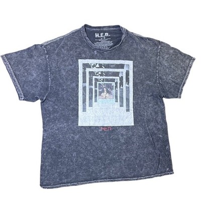 H.E.R. Graphic T Shirt Large L Adult Black Wash Short Sleeve Music Tee