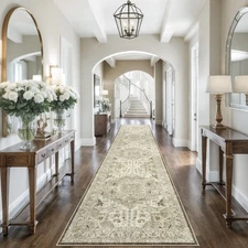 Hallway Runner 3x14 - Runner Rugs 14ft Washable Entryway Rug Vintage Kitchen ...