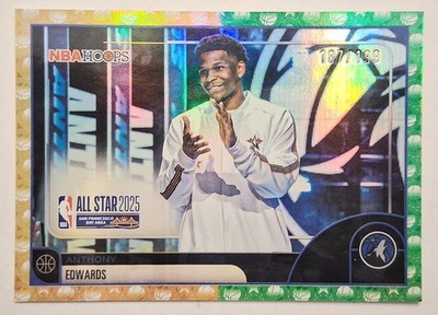 2025-26 Topps NBA Hoops Anthony Edwards All-Star #279 Rainbow Gold Green /199