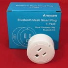 Amysen Bluetooth Mesh Smart Plug, 4 Pack, Compatible with Alexa Only YX-WS01A