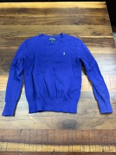 Polo Ralph Lauren Boy 100 Cotton light weight Sweater Size 8 Blue/Purple Color