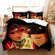 Roter Marienkäfer Superheldin Bettwäsche Set 44.Individuell Bettbezug+Kissenbez.