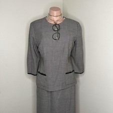 Gray Talbots Business Casual Skirt Suit Size 10