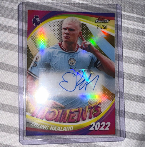 2026 Topps Finest Premier League Erling Haaland Man City Finest Moments Auto /50