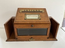  Viktorianischer Briefkasten Eiche Landhaus Holz mit Klappdeckel um 1890 Provenienz