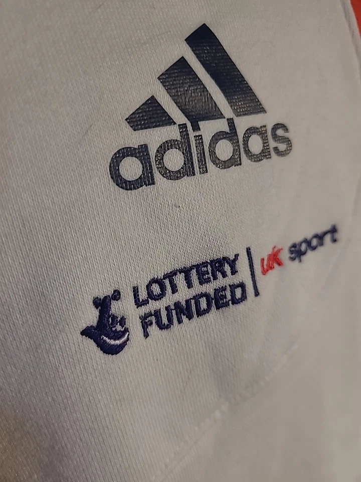 VINTAGE GREAT BRITAIN SKY CYCLING TEAM ADIDAS RED WHITE BLUE PREOWNED GOOD. - Image 4 of 4