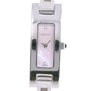 Montre d'occasion pour femme GUCCI 3900L cadran rose coquille 2P diamant acier inoxydable quartz