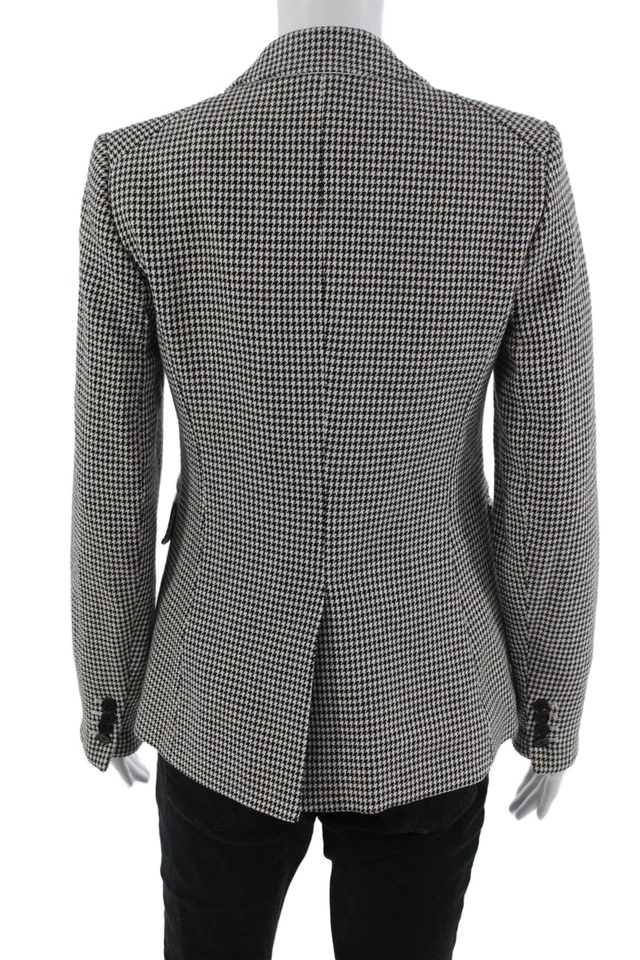 Blazer Veronica Barba Mujer Negro Cuadros Manga Larga Cuello Botón Talla 0 Foto 4 de 4