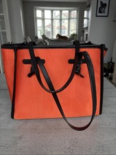 Gianni Chiarini Firenze medium size shopper bag. Bright orange & black
