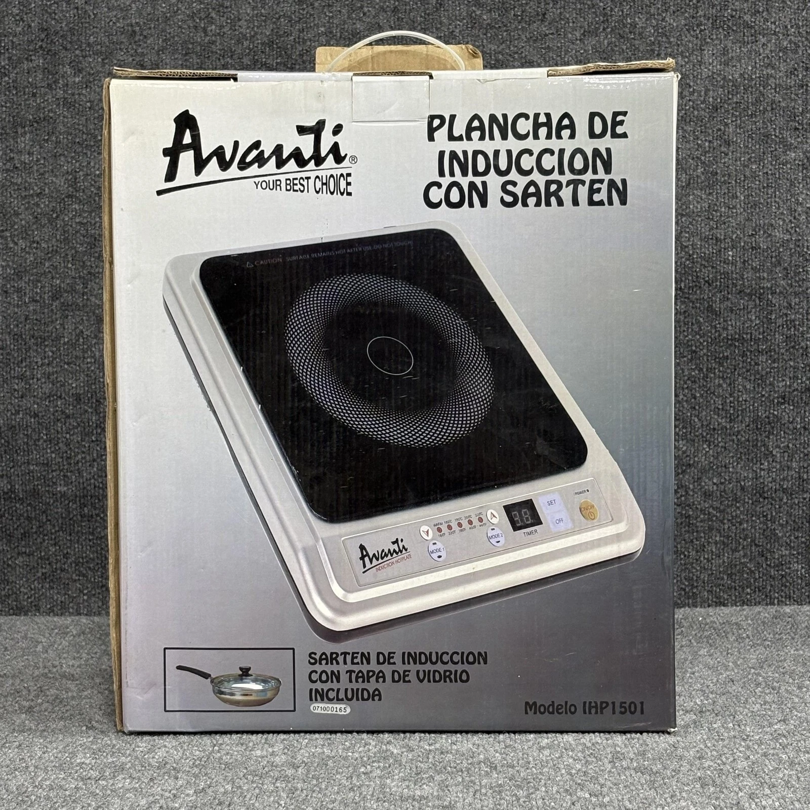 Avanti Induction Hotplate with Skillet & Glass Lid 1300W Cooktop IHP1501 ETL