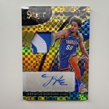 2021 Select Jeremiah Robinson Earl Auto Gold RPA /10 Rookie RC OKC Thunder