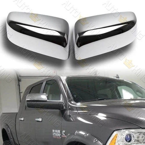 CHROME ABS PLASTIC SIDE VIEW MIRROR COVERS CAP KIT 2PCS FIT 09-18 DODGE RAM 1500