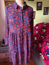 Vero Moda chiffon Tunika Kleid mit Volant blaz geblümt Gr.36 38 verspielt