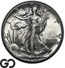 1942 Walking Liberty Half Dollar, Flashy Choice BU++