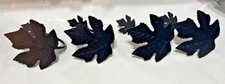 VTG Maple Leaf Metal Wall Mount Curtain Holdback Set of 4 Handmade-Black tieback