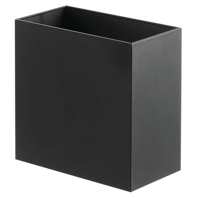 NEW mDesign Small Steel Rectangular 2.4 Gallon/9.1 Liter Trash Can, Waste Bask