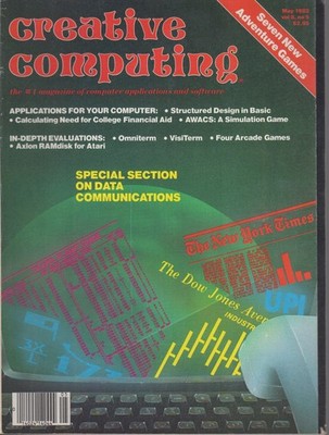 Creative Computing magazine May 1982 Vol 8 No 5 data comm. adventure games