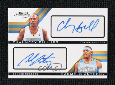 2008-09 Topps Signature Dual 1/49 Chauncey Billups Carmelo Anthony Auto HOF 10no