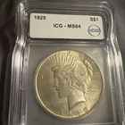 1925 Peace Silver Dollar MS64 ICG