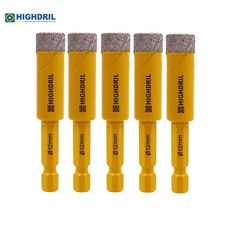 5pcs 12mm Quick-fit Shank Diamond Drilling Core Bits Hole Saw Cutter for Marble
