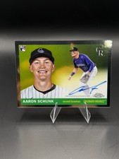 2025 Topps Chrome Platinum- Rookie Autographs Aaron Schunk (AU RC) On Card Auto. rookie card picture