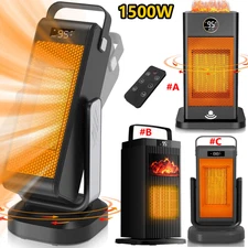 Portable Ceramic Space Heater for Office Large Room Indoor Use Bedroom 1500W PTC