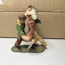 Elastolin Masse 7 cm Vorkrieg Indianer laufend mit Gewehr und Tomahawk. 