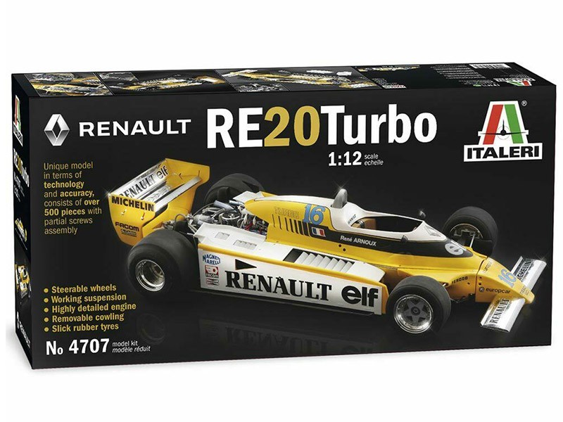 Italeri 4707 Renault RE20 Turbo échelle 1/12 avec moteur détaillé et pneus en caoutchouc