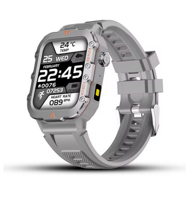 Silver LAXASFIT Smart Watch 1.71 Screen Blood Oxygen BT Talking Flashlight