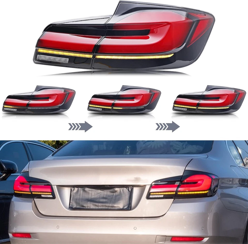 Luces traseras LED con par de intermitentes secuenciales para BMW Serie 5 F10 M5 2011-2016 Foto 3 de 4
