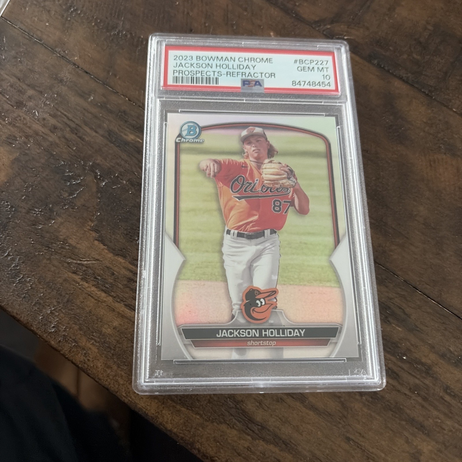 2023 Bowman Chrome Jackson Holliday Refractor RC Rookie BCP227 PSA 10 GEM /499