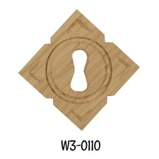 Keyhole Cover Oak Square Keyhole Cover with Notched Edges Escutcheon